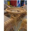 Image 8 : WICKER OUTDOOR PATIO SET (4 CHAIRS, TABLE AND CUSHIONS) *NO GLASS FOR TABLE TOP*