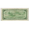 Image 2 : $1.00 BANKNOTE (1954 BANK OF CANADA) *NEARLY SOLID NUMBERED BANKNOTE*