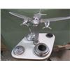 Image 2 : ANTIQUE DC-3 AIRPLANE SMOKE STAND (WITH LIGHT IN PLANE) *MODIFIED, NOT ORIGINAL PROPELLERS- DO NOT T