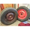 Image 1 : LOT OF 2 TIRES WITH WHEELS (ANTIQUE)