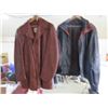 Image 1 : LOT OF 2 LEATHER JACKETS (RETRO) *BLACK-40" WAIST, 26" SLEEVES, 25" SHOULDERS-BROWN-48" WAIST, 25" S