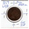 Image 2 : 1859 WIDE 9 OVER 8 MISSING 5  LARGE CENT ROTATED DIE
