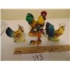 Image 2 : BLOWN GLASS MINIATURE ROOSTER AND CERAMIC ROOSTERS