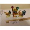 Image 3 : BLOWN GLASS MINIATURE ROOSTER AND CERAMIC ROOSTERS