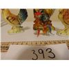 Image 4 : BLOWN GLASS MINIATURE ROOSTER AND CERAMIC ROOSTERS