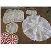 Image 5 : LOT OF 10+ DOILIES AND 1 LARGE TABLE RUNNER AND SOME EMBROIDERED COTTON