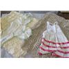 Image 1 : LOT OF 2 LARGE TABLE CLOTHS, CHILD'S APRON, AND 2 DOILIES
