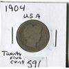 Image 1 : TWENTY FIVE CENT COIN (USA) *1904*