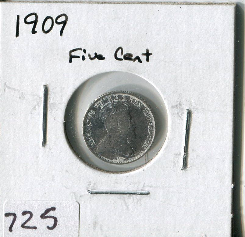 CANADA FIVE CENT COIN (1909)
