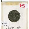 Image 1 : CANADA FIVE CENT COIN (1924)