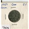 Image 1 : CANADA FIVE CENT COIN (1951)