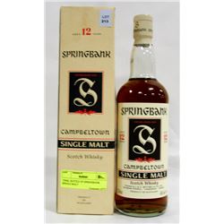 750ML BOTTLE OF SPRINGBANK SINGLE MALT