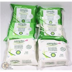 BAG OF ASSORTED SIMPLE FACIAL WIPES