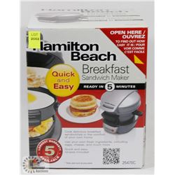 HAMILTON BEACH BREAKFAST SANDWICH MAKER
