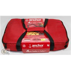 ANCHOR HOCKING 4PC BAKE N TAKE SET
