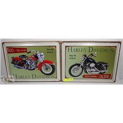 LOT OF 2 HARLEY DAVIDSON PICTURES IN FRAMES