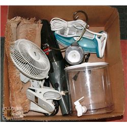 BOX W/HOUSEHOLD ITEMS INCL. PLACE