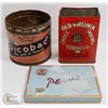 Image 1 : THREE TOBACCO TINS, PLAYERS, OLD VIRGINIA, PICOBAC