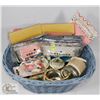 Image 1 : BASKET OF CRAFTING SUPPLIES