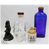Image 1 : FLAT OF ASSORTED CRYSTAL HEAD COBALT BLUE BOTTLE