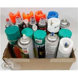 TRAY OF SHOP PAINT & SPRAYS