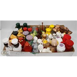 TRAY OF ASSORTED SALT & PEPPER SHAKERS