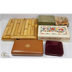 LOT OF 6 JEWELRY AND TRINKET BOXES