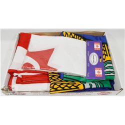 LOT OF 5 FLAGS (3 X 5) INCLUDES CANADA & ALBERTA