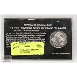 JOHN DIEFENBAKER MEMORIAL COIN ALBERTA MINT