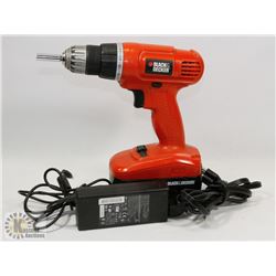 BLACK & DECKER DRILL, BATTERY, CHARGER SET