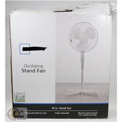 OSCILLATING 16" VAR. SPEED STAND FAN (UNUSED)