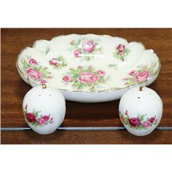 ROSE PATTERNED BONE CHINA SALT & PEPPER SHAKER
