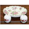 Image 1 : ROSE PATTERNED BONE CHINA SALT & PEPPER SHAKER