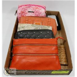 FLAT OF WALLETS AND A SHOULDER PURSE