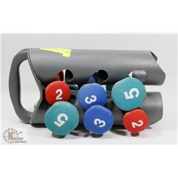 LADIES 20 LBS TOTAL WEIGHT SET WITH STAND