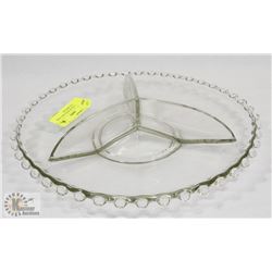 LARGE CANDLE WICK DISH 1950S SEPEARTED SERVING