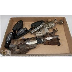PAIR OF ANTIQUE SKATES & 2 PAIRS OF VINTAGE SHOE