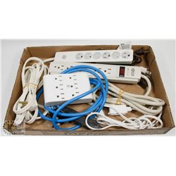 FLAT OF INDOOR / OUTDOOR EXTENSION CORDS, SURGE