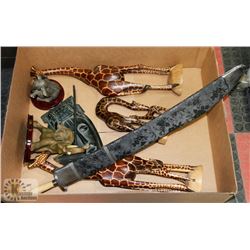 AFRICAN LOT ESTATE GIRAFFES, ELEPHANT