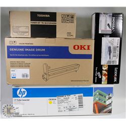 BOX OF ASSORTED TONERS INC HP