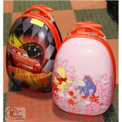 PAIR OF CHILDRENS HARDSHELL SUITCASES