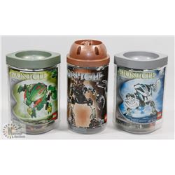 THREE LEGO BIONICLES