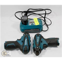 LOT OF 2 MAKITA DRILLS WITH ONE BATTERY AND ONE