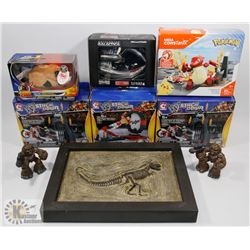 FLAT WITH ASSORTED UNOPENED TOYS INCL W STACK