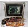 Image 1 : AFRICAN LOT ESTATE, BLACK LEOPARD WALL ART