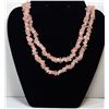 Image 1 : 17)  POLISHED ROSE QUARTZ 36" NECKLACE
