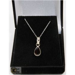 #51-NATURAL RED GARNET PENDANT & NECKLACE