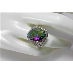 8)  MYSTIC TOPAZ STATEMENT RING SET WITH