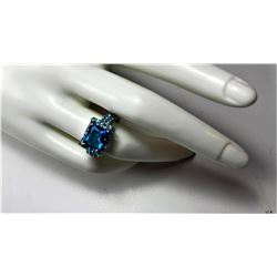 6)  HALO STYLE AQUA MARINE CZ CRYSTAL