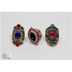 LOT OF 3 GYPSY RINGS